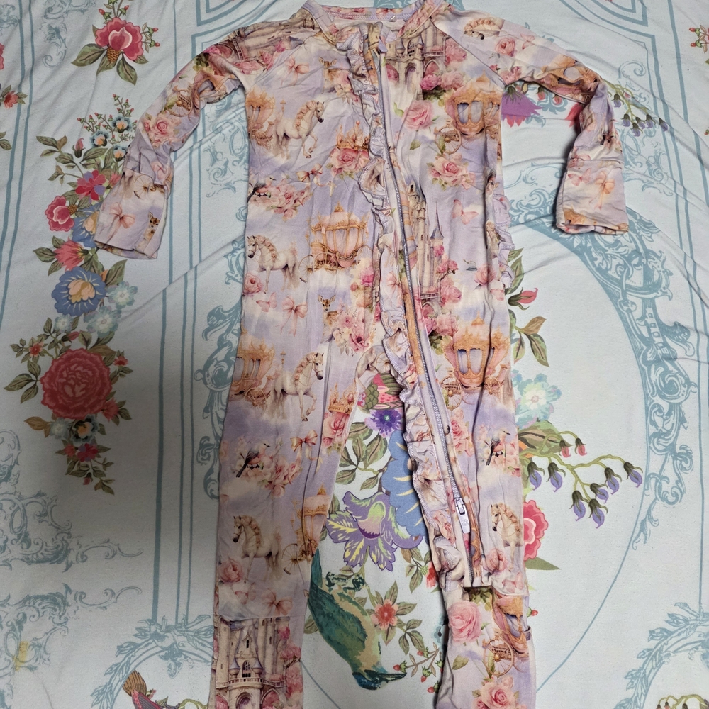 Unicorn Print Kids Footie Pajamas